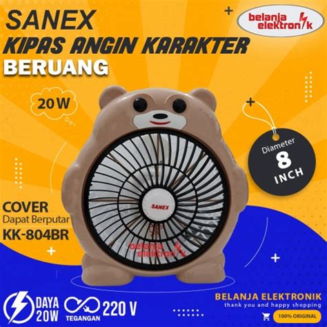 Jual KIPAS ANGIN KOTAK KARAKTER BERUANG 8 INCH SANEX KK-804BR - Jakarta ...