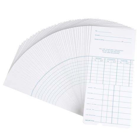 100x Weekly Time Clock Cards Timecard for Employee | Ubuy India