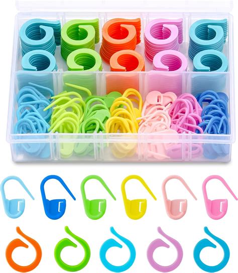 Amazon.com: Fedmut 250pcs Crochet Knitting Stitch Markers, 2 Types ...