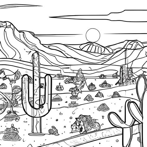 Desert Landscape Coloring Pages