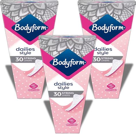 Bodyform Dailies String Panty Liners for Women. Slim for Thongs and ...