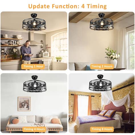 Depuley 20-in Black with Abs Blades Indoor Fandelier Ceiling Fan Light ...