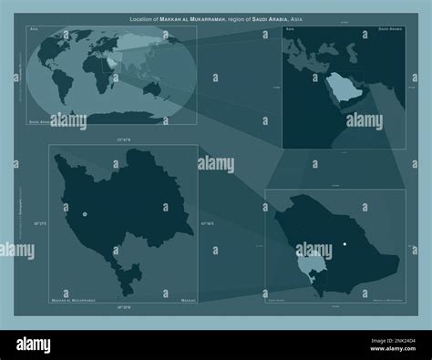 Makkah al Mukarramah, region of Saudi Arabia. Diagram showing the ...