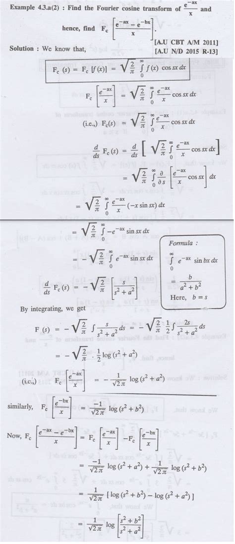 Fourier Sine & Cosine Transforms - Examples