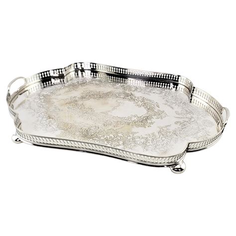 English Silver Serving or Gallery Tray at 1stDibs