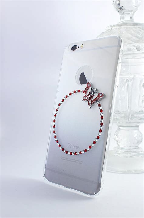 Kiintymys Handmade Gold Silver Designer Silver Red Butterfly Back Cases ...