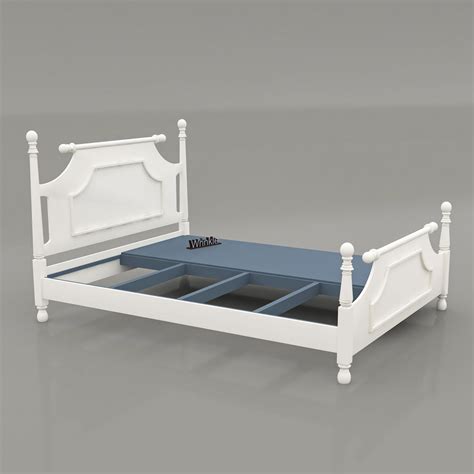 Wrinkle Designer Beds For Bedroom (White) – Furnishiaa