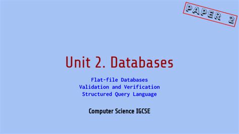 IGCSE Computer Science Databases 的图像结果