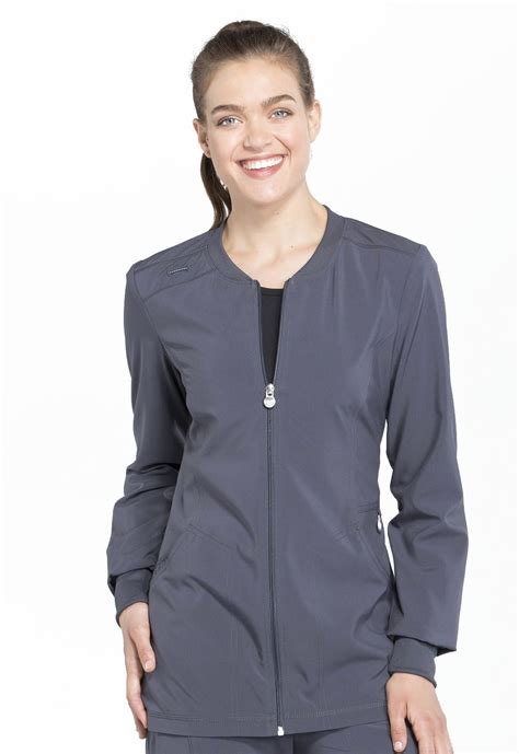 Infinity By Cherokee Women's Zip Front Warm-Up Solid Scrub Jacket at Peggy Rios blog