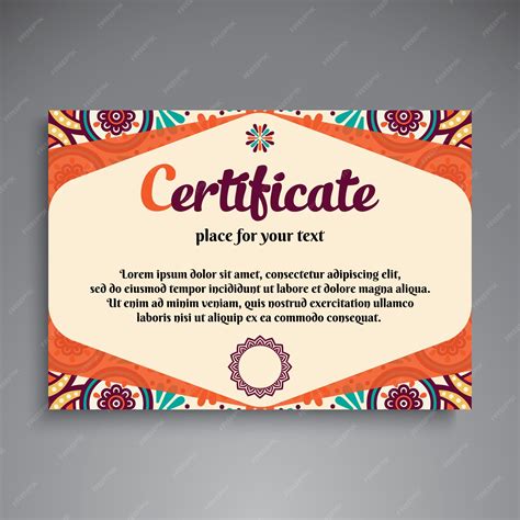 Premium Vector | Colorful vintage ethnic certificate template