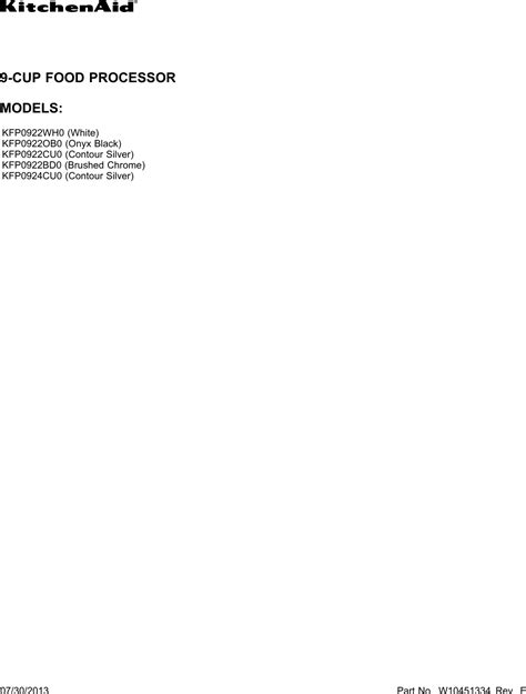 Image result for KitchenAid Food Processor Instruction