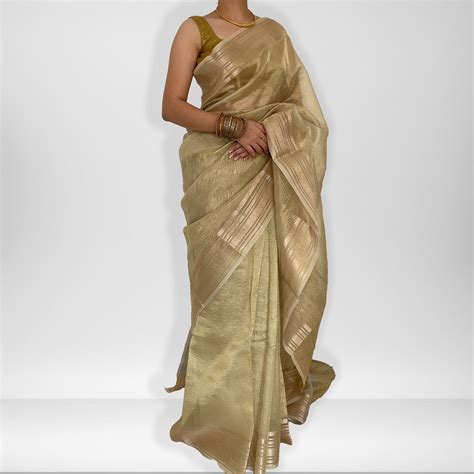 Mira | Crush Tissue Saree – Shobhangini