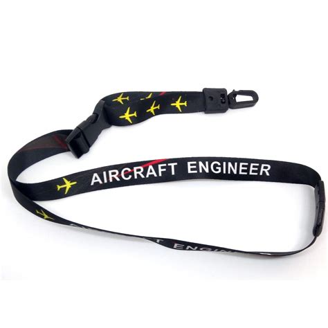 Pilot18 Aircraft Engineer Black Premium id Card Lanyard with Break Safe ...