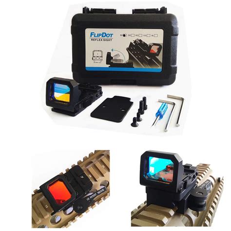 Buy HWZ Flip Red Dot Pistol Sight 3 MOA MOS RMR Slide Mount Backup Iron ...
