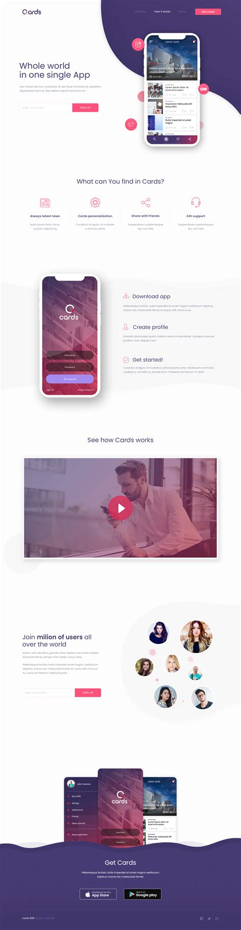 Creating a Landing Page Using Cards 的图像结果