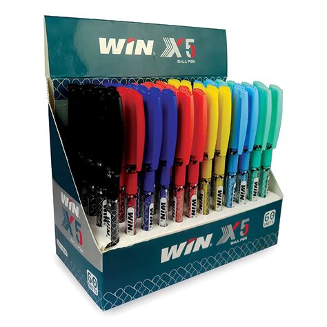Win X5 Ball Pen 60 Pcs Dispenser ( 50 Blue, 8 Black, 2 Red) – Fetch N Buy