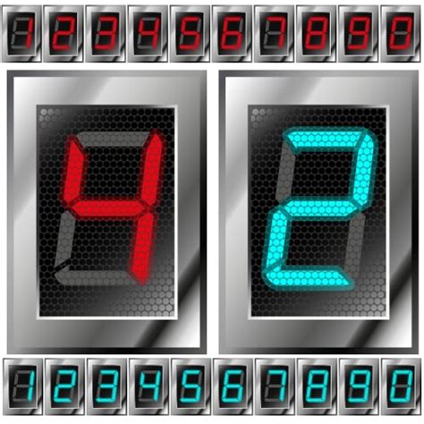 Image result for Colored Digital LED Numbers