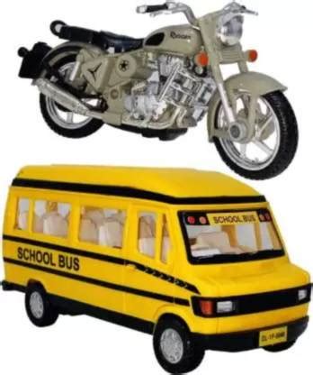 VEDANSHI Grey Rugged Bike & Yellow School Bus - Grey Rugged Bike ...