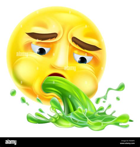 A vomiting sick ill cartoon emoji emoticon cartoon character Stock Photo: 89558327 - Alamy