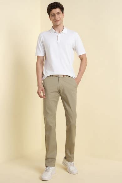 Buy Men Beige Solid Casual Trousers Online - 39906844 | Allen Solly