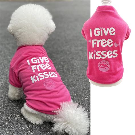 KUTKUT Small Dog & Cat Cotton T Shirt|Breathable I Give Free Kisses ...
