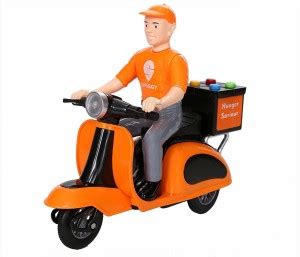 TOYZGANG Pull Back PIZZA Deliver Scooter Toy for Kids, Friction Power ...