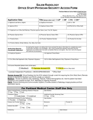 Fillable Online Remote Access Form - Salem Radiology Fax Email Print ...