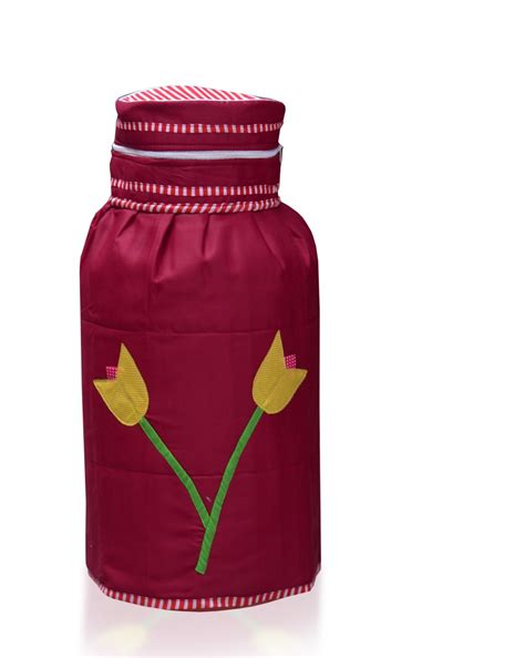 Buy Yellow Weaves Quilted Cotton Floral Design LPG Cylinder Cover ...