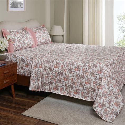 Buy MASPAR Sensory Bloom Cotton 200TC Printed 2Pcs Single Bedsheet Set ...