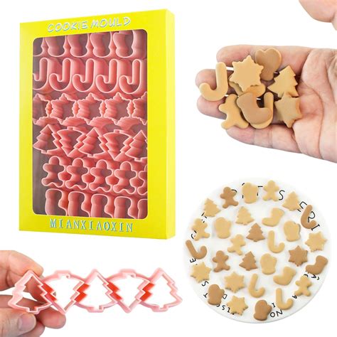 Mini Christmas Cookie Cutters Set - Gingerbread Man, Tree, Snowflakes ...
