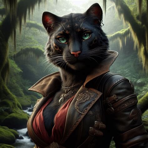 Black Fur Female Tabaxi - D&D Races 5e