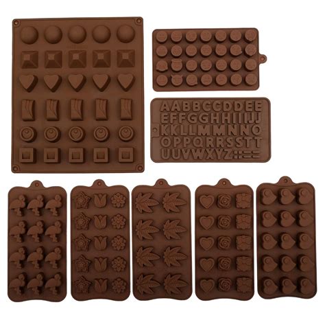 Store2508 Silicone Chocolate Moulds Mould Mold Set, Pack of 8 : Amazon ...