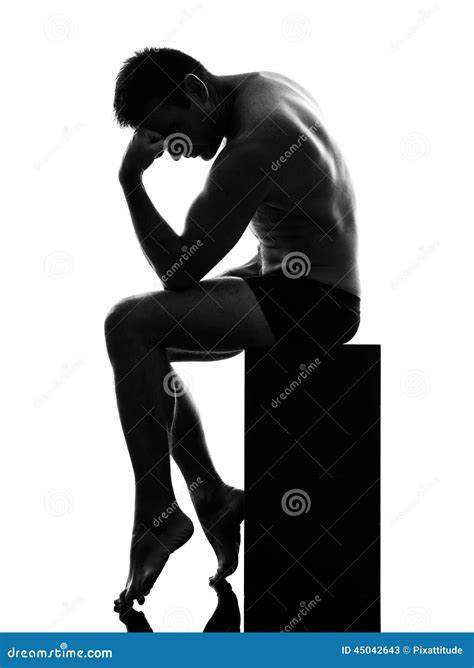 Man Rodin Thinker Silhouette Editorial Stock Photo - Image of profiles, side: 45042643