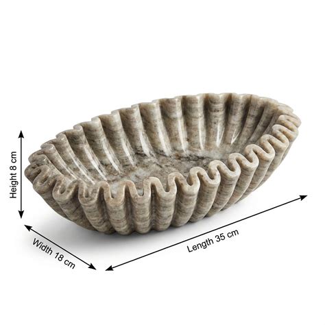 Marble Zigzag Urli Bowl | Grey | 25x18x8cm – House of Jodha