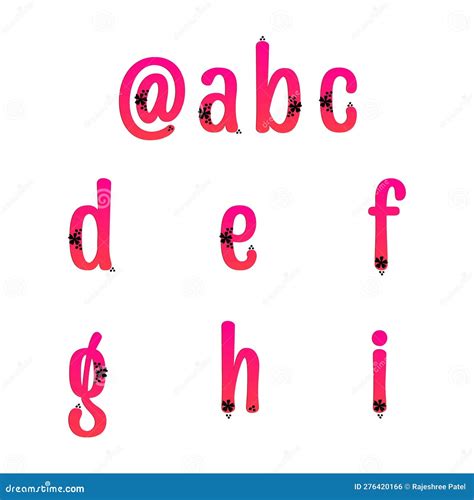 Cute ABC Letters. Summer Floral Dot Alphabets. Beautiful Lowercase ...