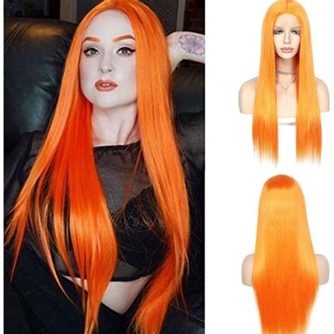 SheerBeauté 24” Orange Silky Lace Front Wig Wigs & Extensions