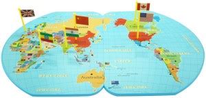IndusBay Foldable Wooden World Map Geography Games Educational Puzzle ...