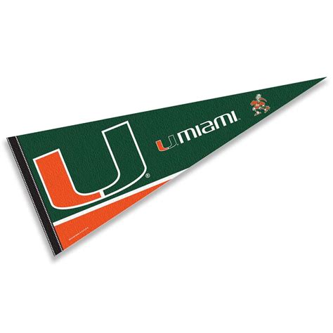 Buy College Flags & Banners Co. Miami Hurricanes Pennant Full Size Felt ...