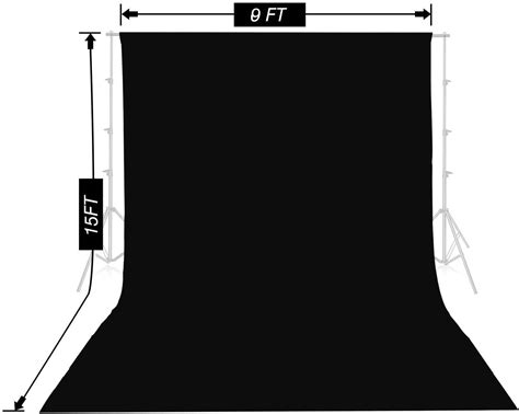 HIFFIN® 8 x 12 FT Black LEKERA Backdrop Photo Light Studio Photography