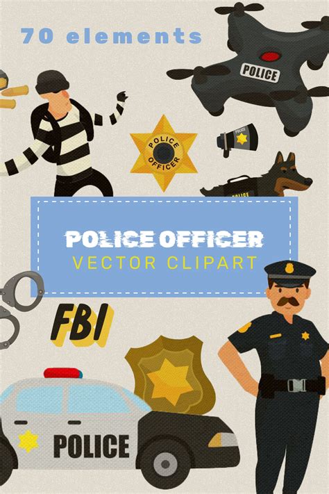 Police Officer Vector Clipart and Seamless Pattern | Seamless patterns ...
