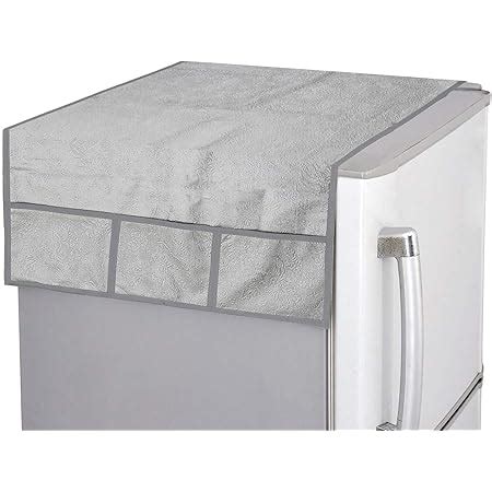 Kuber Industries Metallic Flower Print PVC Fridge Top Cover with 6 ...