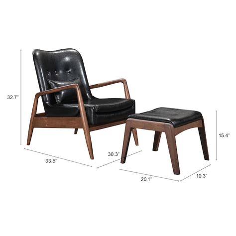 Zuo Modern Bully Modern Black Accent Chair at Lowes.com