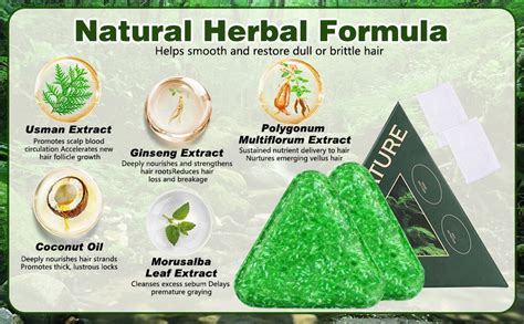 Buy 1Pack Nature Triangle Shampoo Bar, Nature Seven Green Soap Shampoo ...