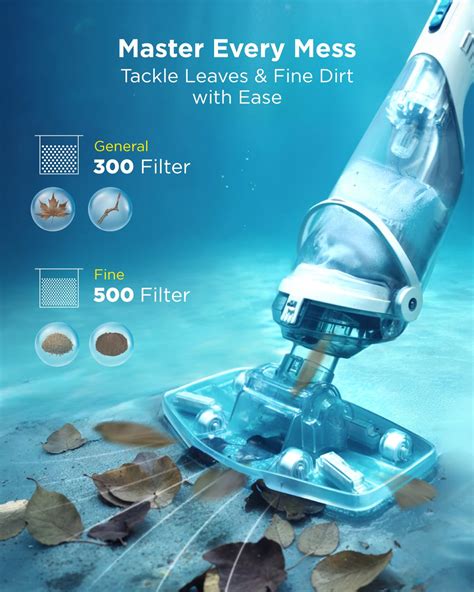 Snapklik.com : Cordless Pool Vacuum Cleaner, Rechargeable, Handheld Pool Vacuum For Above Ground ...