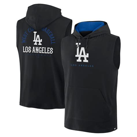 Men's Los Angeles Dodgers Fanatics Black Fire Speed Sleeveless Pullover ...