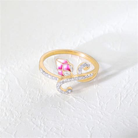 Lotus Dream Rose Gold Ring with Lab-Grown Diamonds – Zavya