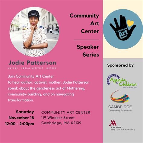 Community Art Center Speaker Series: Jodie Patterson | Kendall Square