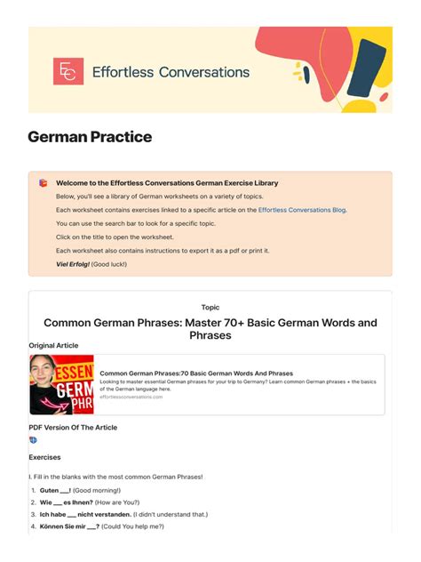 Image result for German Conversation Practice