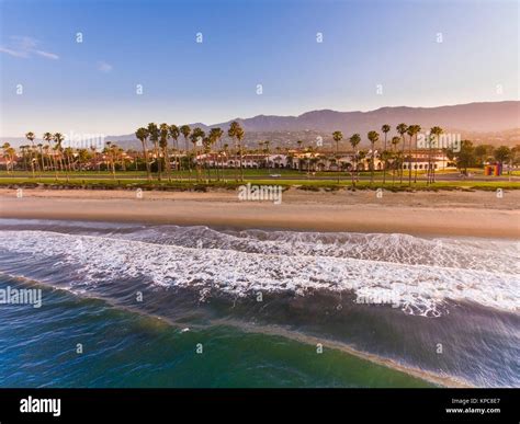 aerial view of Fess Parker Santa Barbara Hotel, Cabrillo Boulevard and ...