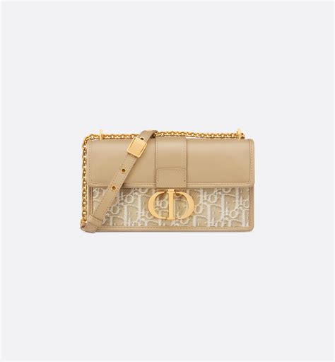 30 Montaigne East-West Bag with Chain Dior Oblique Jacquard and Natural ...